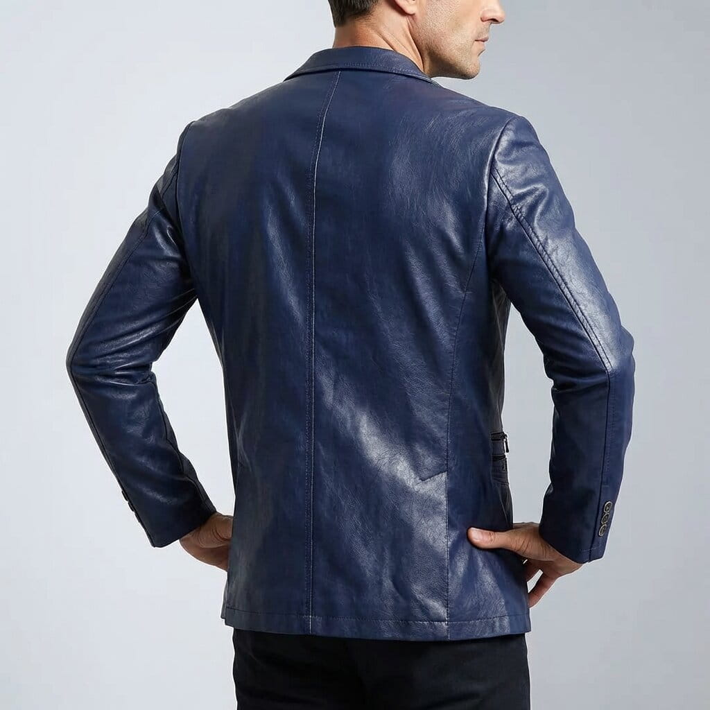 Alessio Genuine Leather Blazer – Premium Soft Structured Casual Jacket