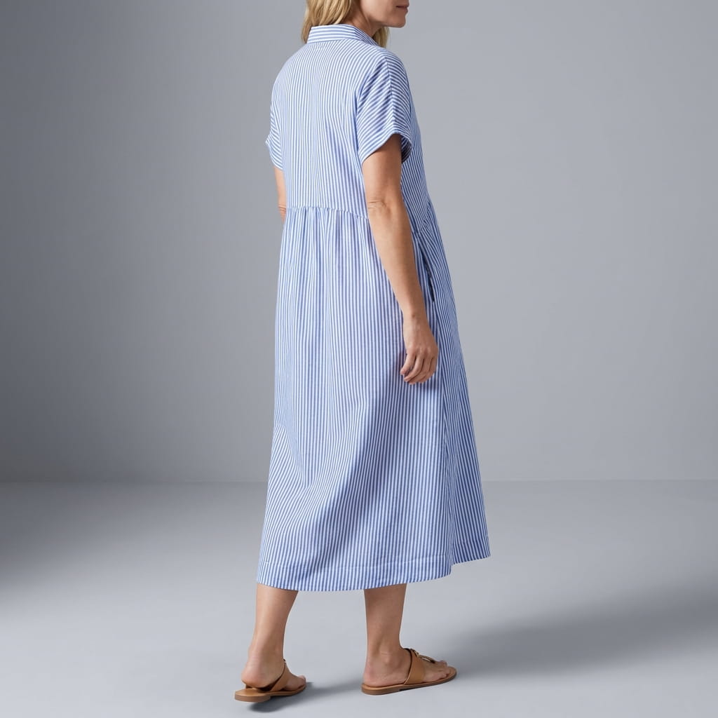 Emilia Women's Full Length Maxi Shirt Dress – Lightweight Breathable Style