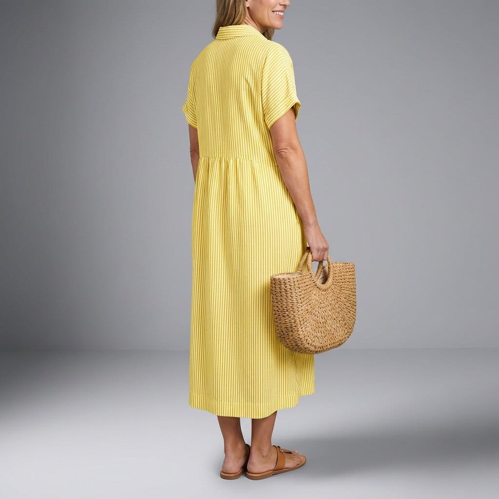 Emilia Women's Full Length Maxi Shirt Dress – Lightweight Breathable Style