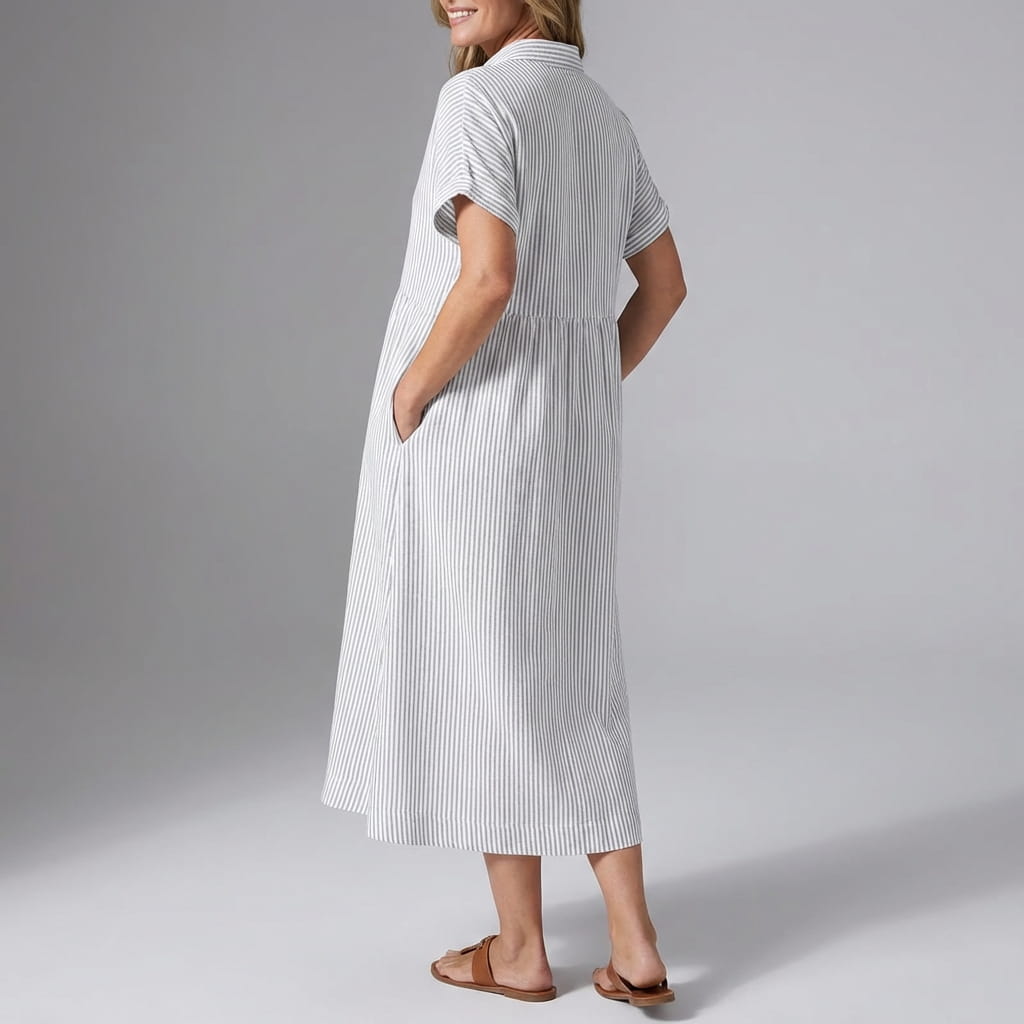 Emilia Women's Full Length Maxi Shirt Dress – Lightweight Breathable Style