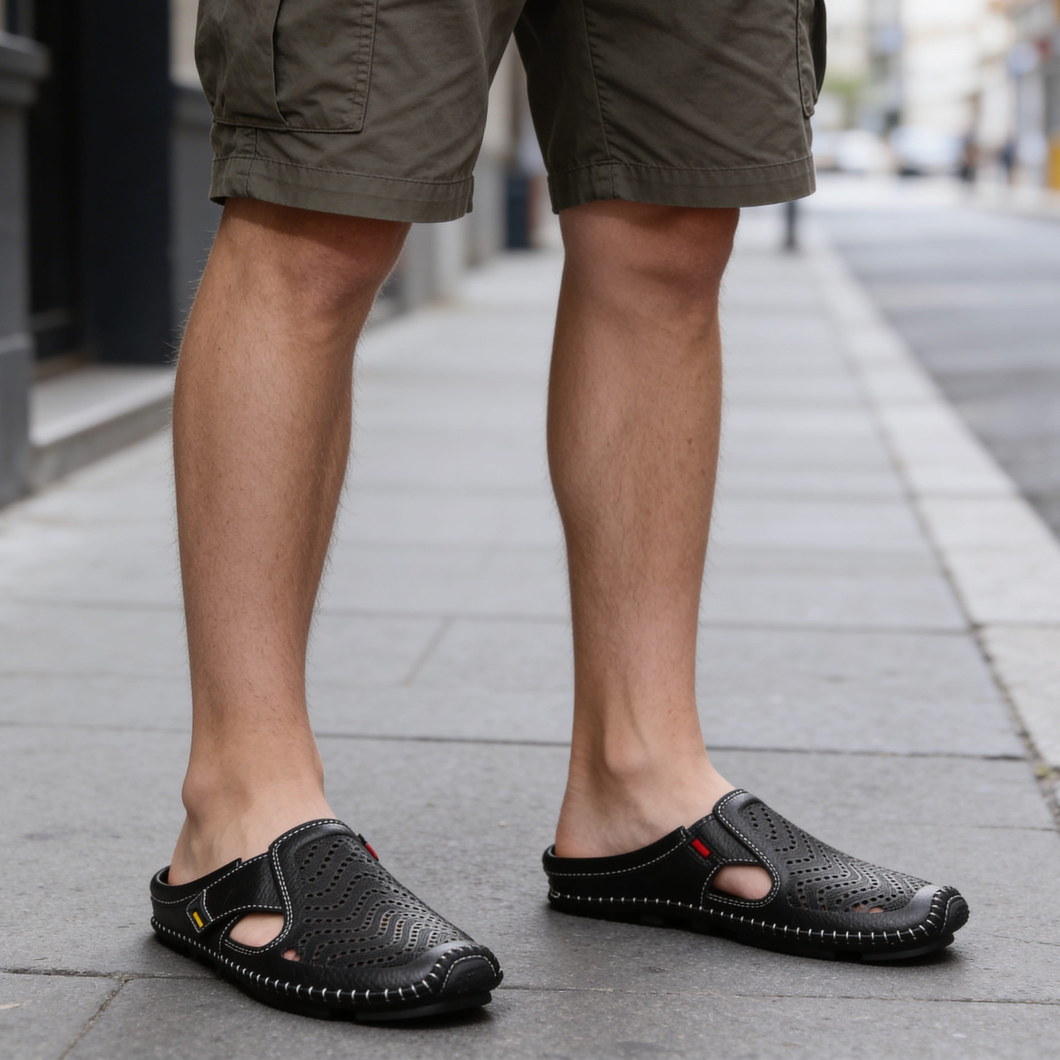 Jolito Italian Leather Half Shoes – Cushioned Breathable Summer Footwear