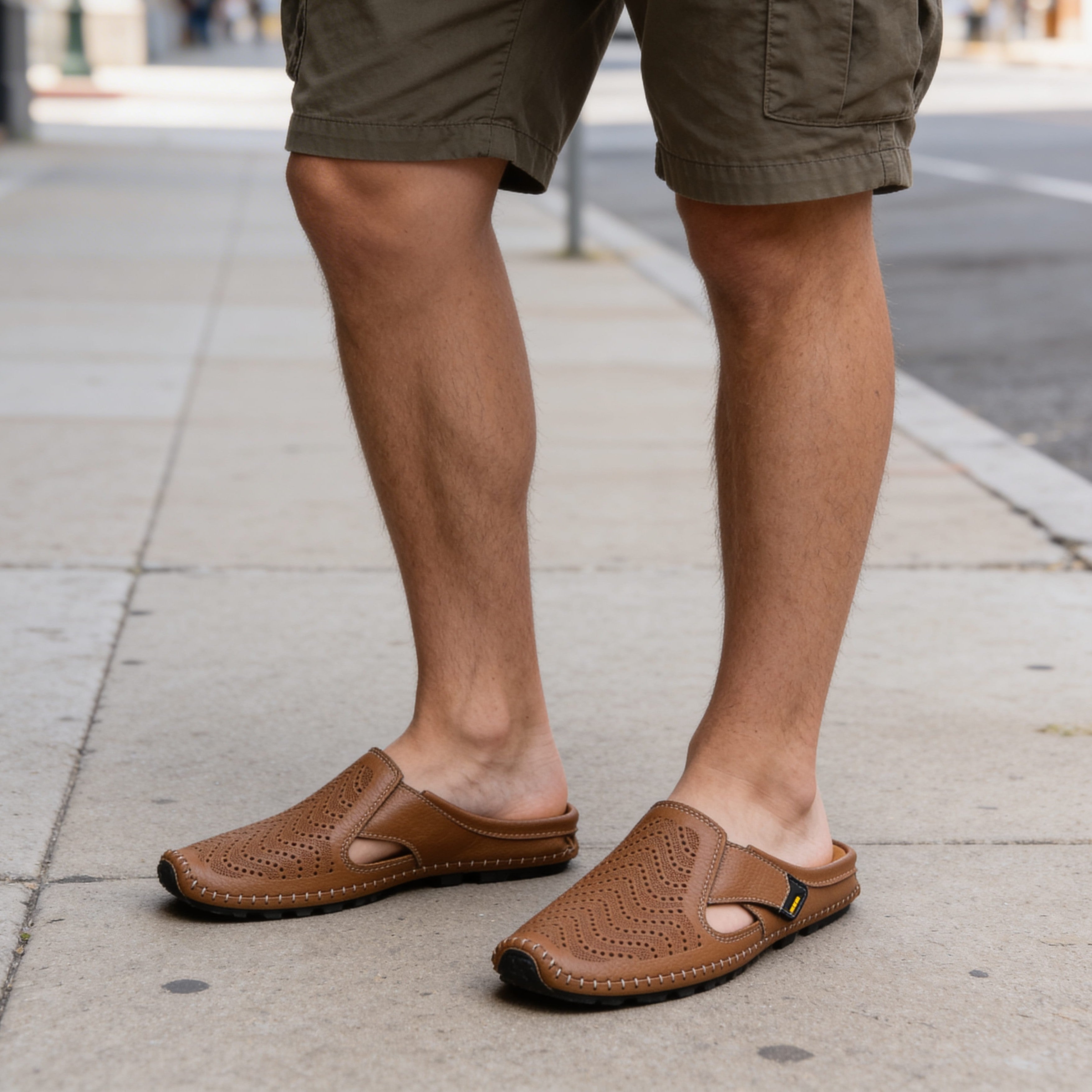 Jolito Italian Leather Half Shoes – Cushioned Breathable Summer Footwear