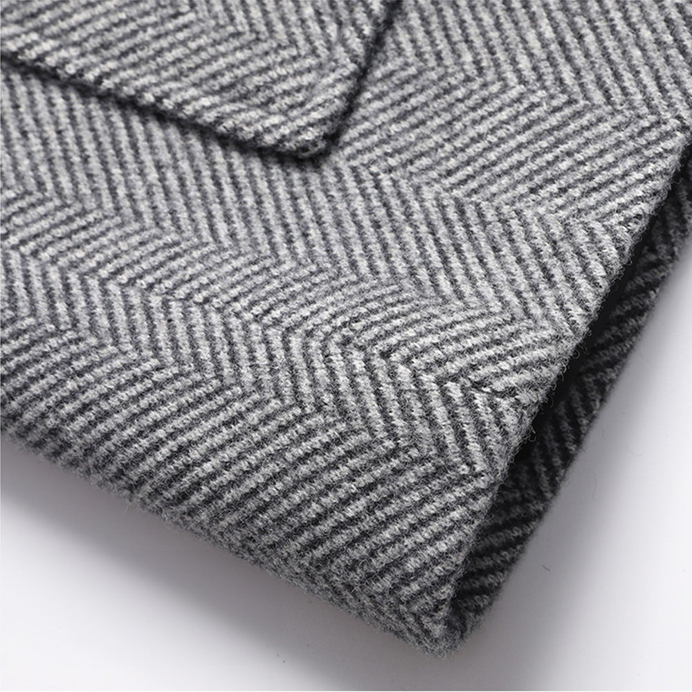 Blake Herringbone Wool Coat - Tailored Fit & Premium Warmth