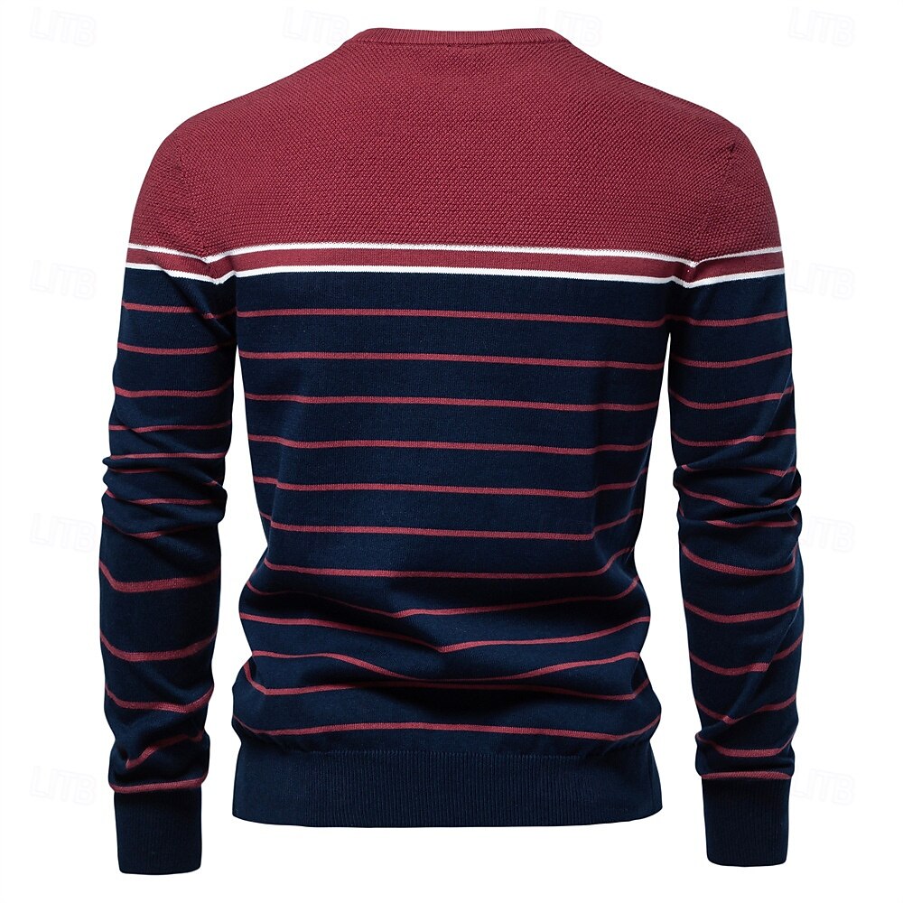 Griffin Men's Striped Crew Neck Sweater