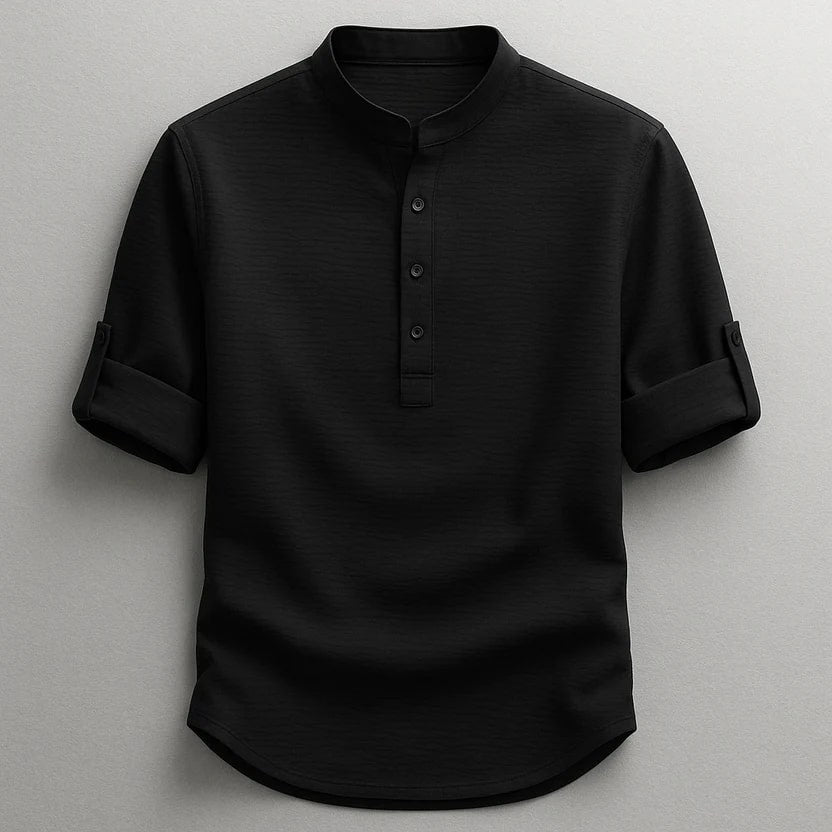 Mason Men’s Shirt – Cotton Linen Henley Shirt
