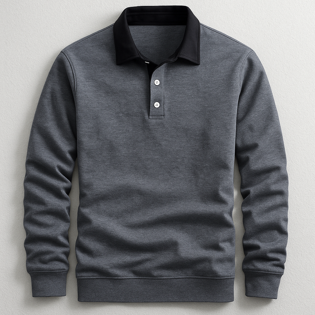 Grayson Men’s Long Sleeve Polo – Premium Cotton Jersey Tailored Fit
