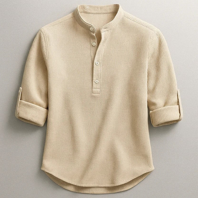 Mason Men’s Shirt – Cotton Linen Henley Shirt