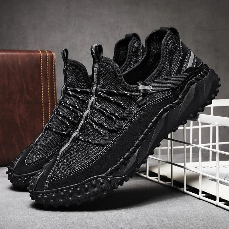 Clavio Genuine Leather & Mesh Sneakers – Rugged Lugged Sole Footwear