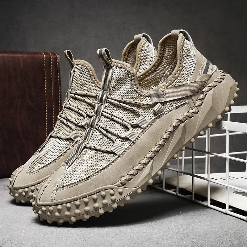 Clavio Genuine Leather & Mesh Sneakers – Rugged Lugged Sole Footwear