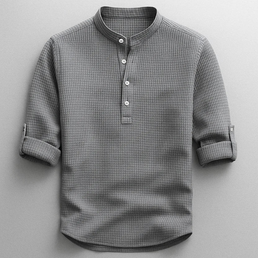 Mason Men’s Shirt – Cotton Linen Henley Shirt