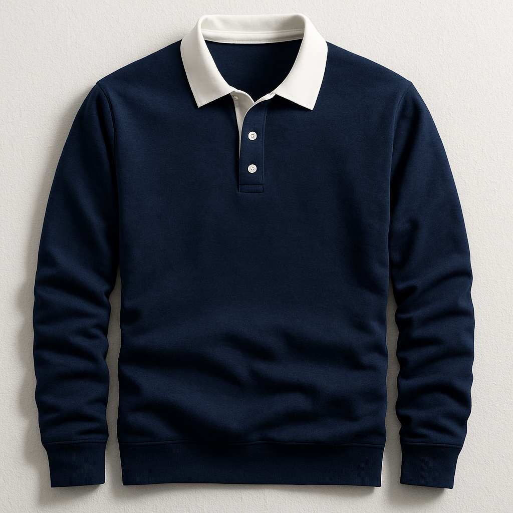 Grayson Men’s Long Sleeve Polo – Premium Cotton Jersey Tailored Fit