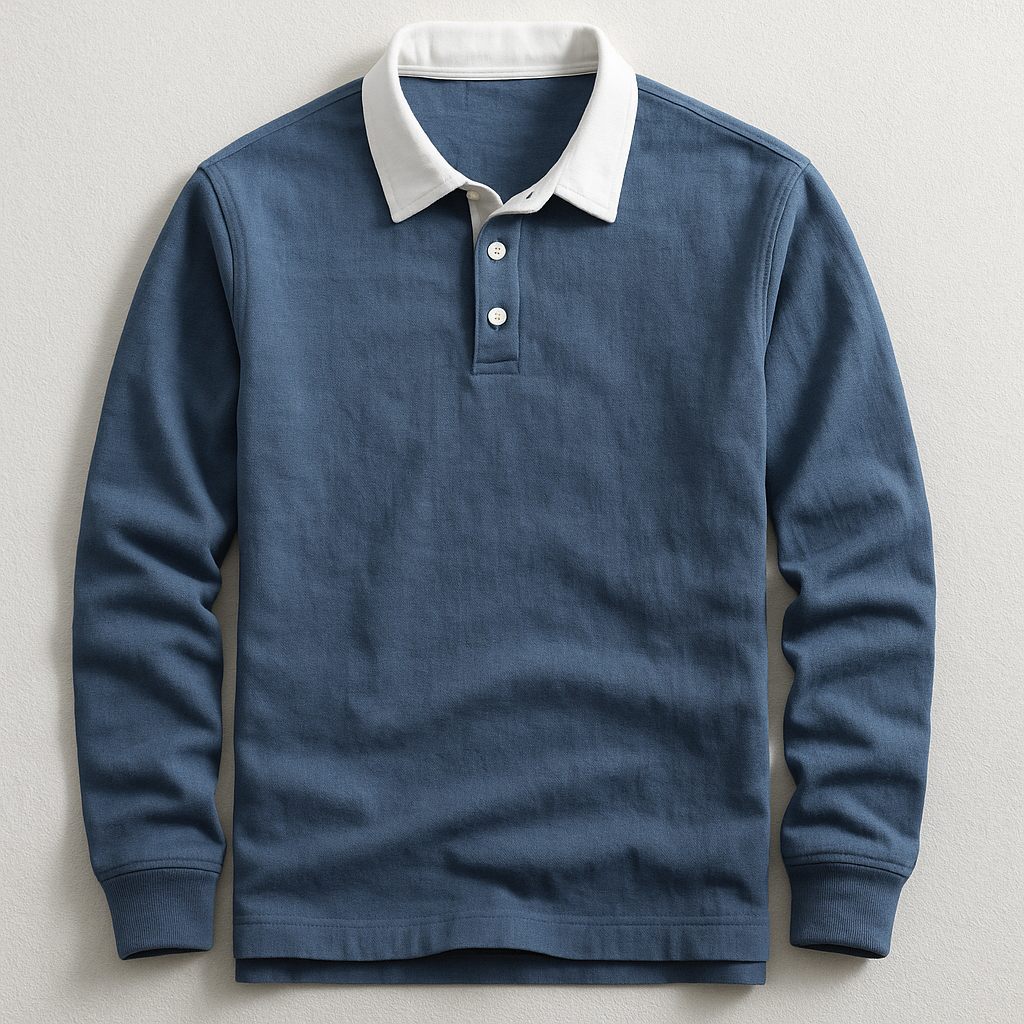 Grayson Men’s Long Sleeve Polo – Premium Cotton Jersey Tailored Fit