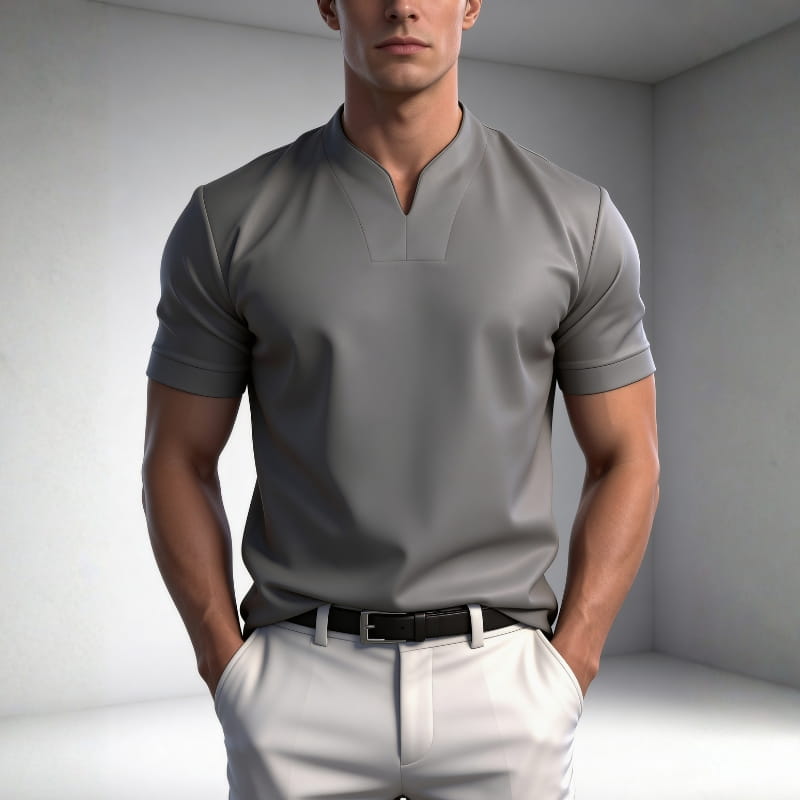 Giorgio Lightweight Breathable V Neck T-Shirt – Tailored Everyday Shirt