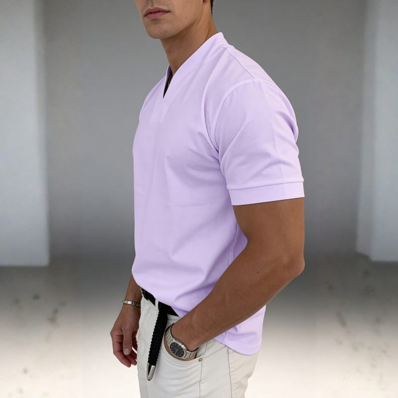 Giorgio Lightweight Breathable V Neck T-Shirt – Tailored Everyday Shirt
