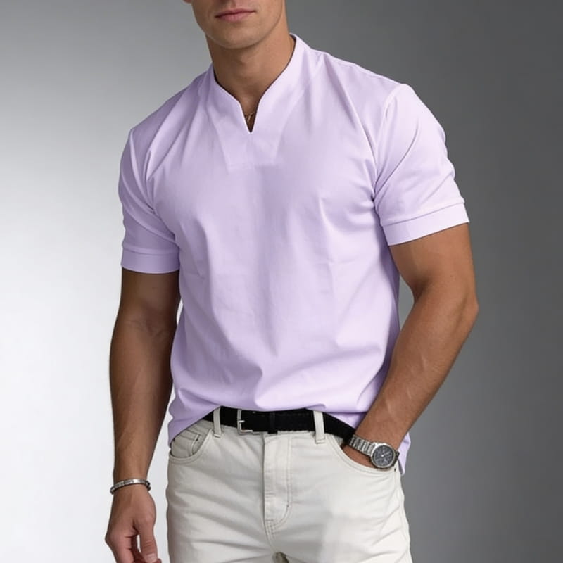 Giorgio Lightweight Breathable V Neck T-Shirt – Tailored Everyday Shirt