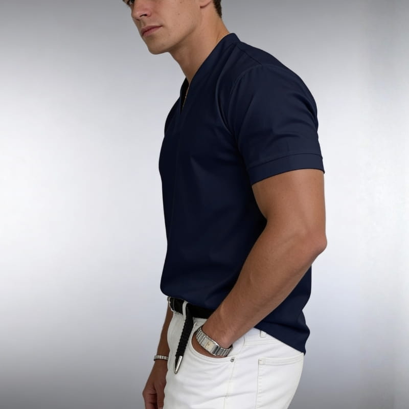 Giorgio Lightweight Breathable V Neck T-Shirt – Tailored Everyday Shirt