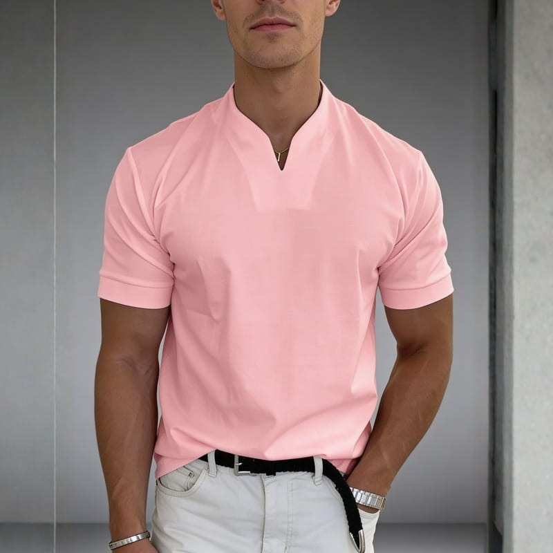Giorgio Lightweight Breathable V Neck T-Shirt – Tailored Everyday Shirt