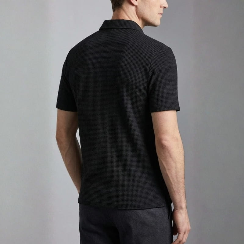 Steven Modern Performance Textured Polo – Breathable Stretch Comfort Shirt