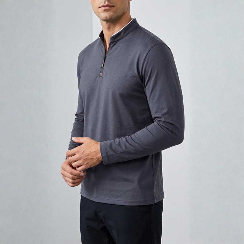 Brennan Half Zip Cotton Polo Shirt – Sleek Everyday Performance Top
