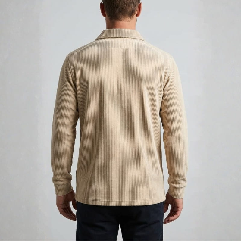Lucien Corduroy Quarter Zip Polo Shirt – Soft Premium Layering Top