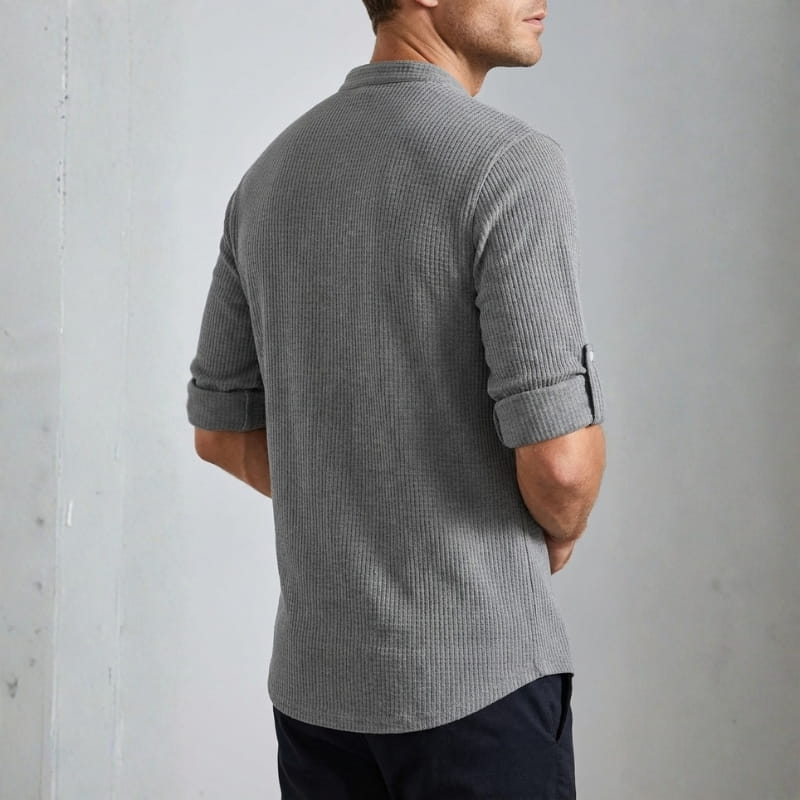 Callen Textured Cotton Henley Shirt – Relaxed Fit Casual Shirt