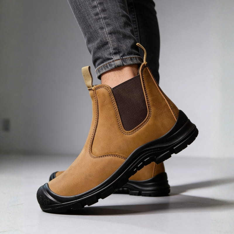 Cyrus Genuine Leather Slip-On Boots – Durable Rugged Ankle Boots