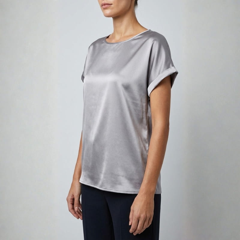 Elara Satin - Elegant V-Neck Blouse