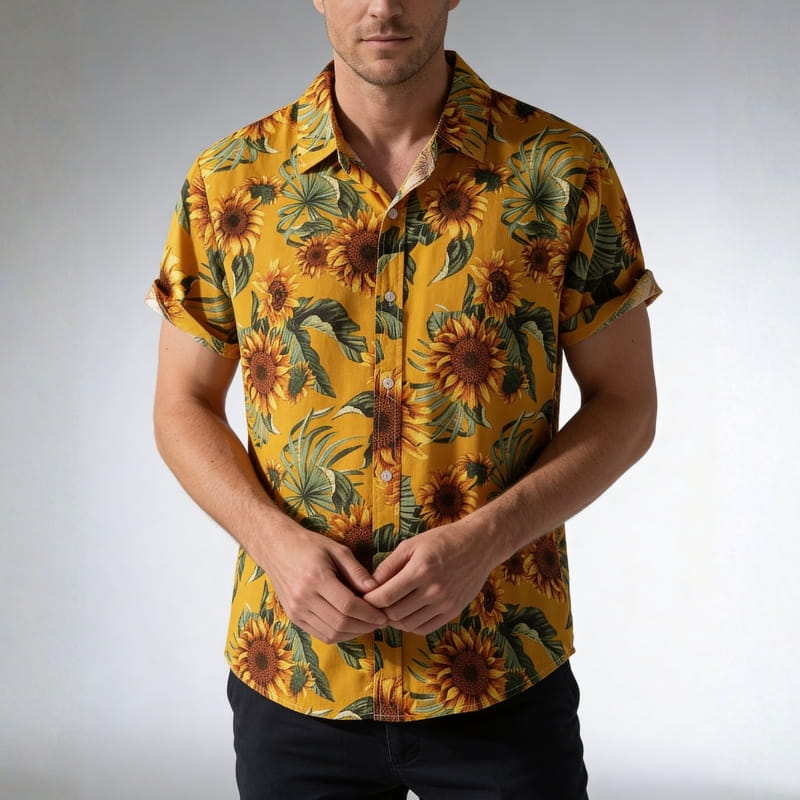 Sorrento Bloom Summer Shirt – Vibrant Floral Lightweight Casual Shirt