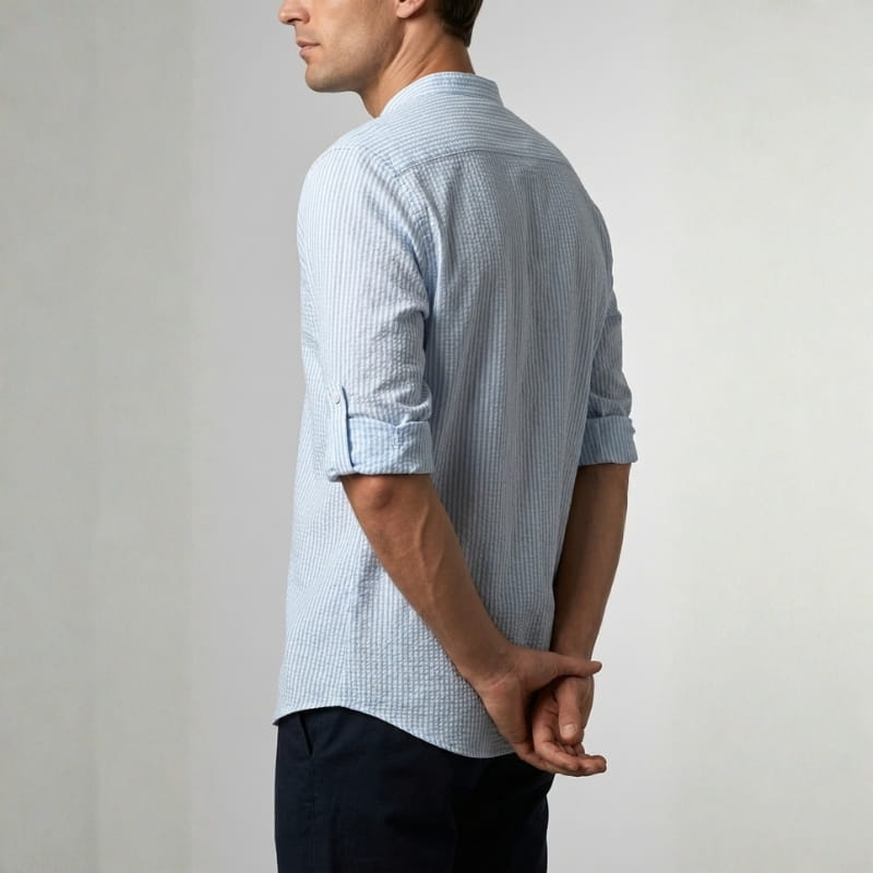 Callen Textured Cotton Henley Shirt – Relaxed Fit Casual Shirt
