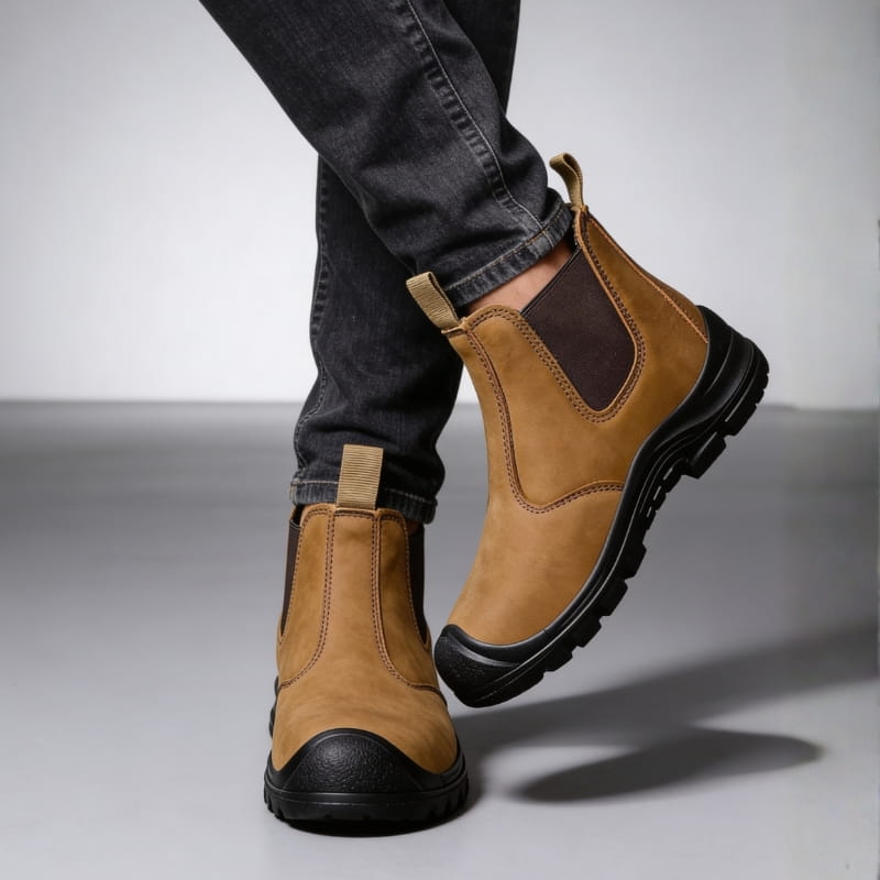 Cyrus Genuine Leather Slip-On Boots – Durable Rugged Ankle Boots