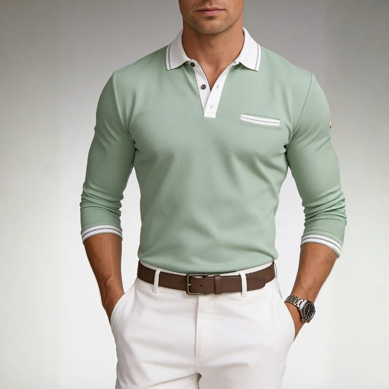 Flavio Performance Polo Shirt – Breathable Long Sleeve Polo