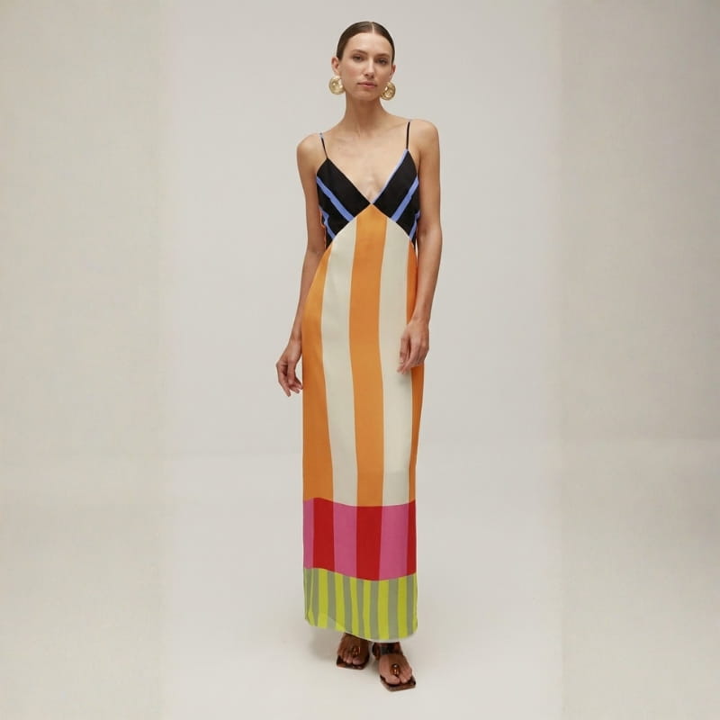 Junifer Multicolor Paloma Dress – Elegant Vibrant Maxi Dress
