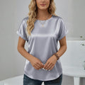 Elara Satin - Elegant V-Neck Blouse