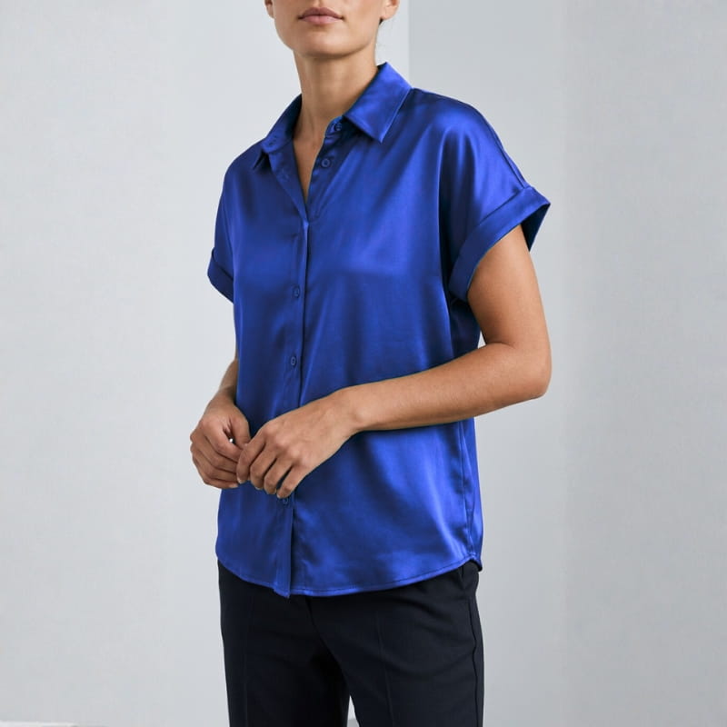 Seraphina Luxe: Premium Silk-Finish Satin Blouse