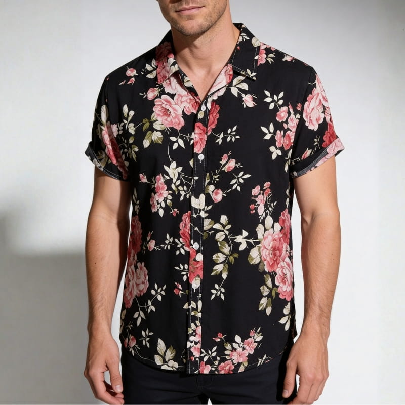Sorrento Bloom Summer Shirt – Vibrant Floral Lightweight Casual Shirt
