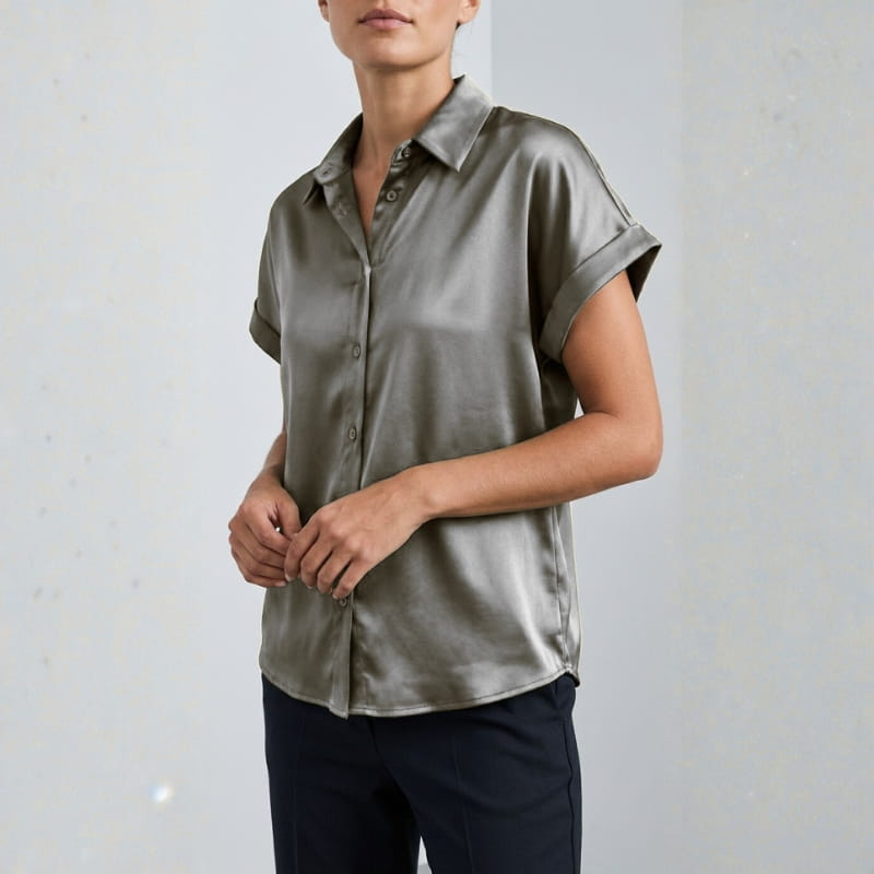Seraphina Luxe: Premium Silk-Finish Satin Blouse