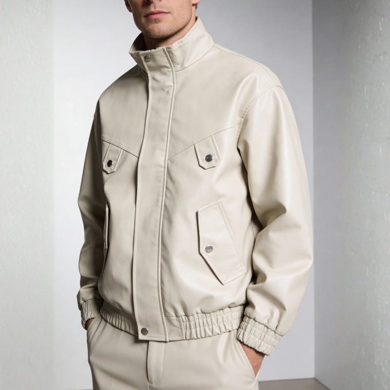 Marco Genuine Leather Bomber Jacket – Soft Durable Casual Outerwear