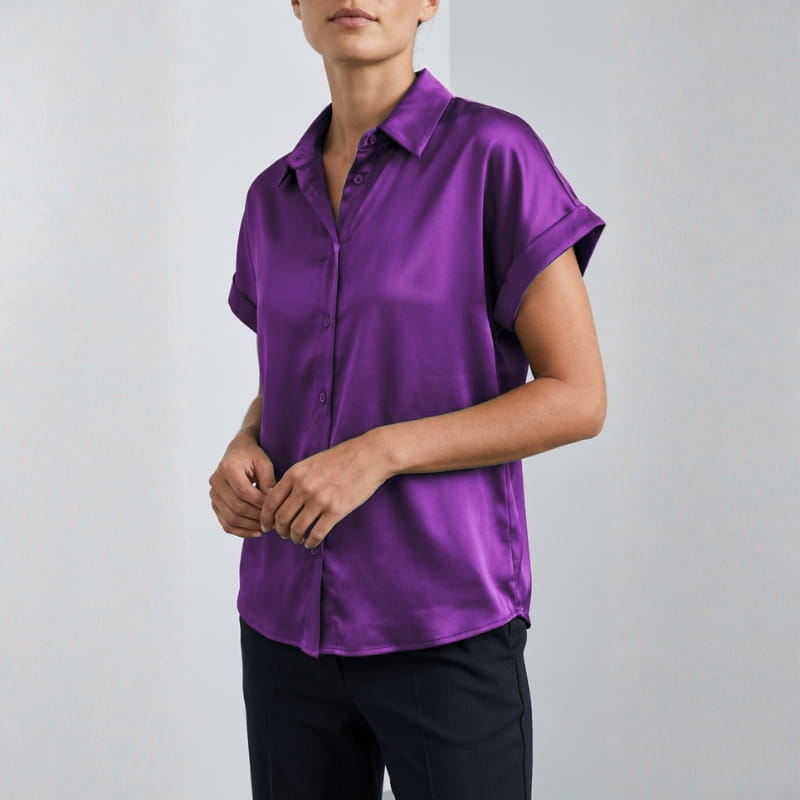 Seraphina Luxe: Premium Silk-Finish Satin Blouse