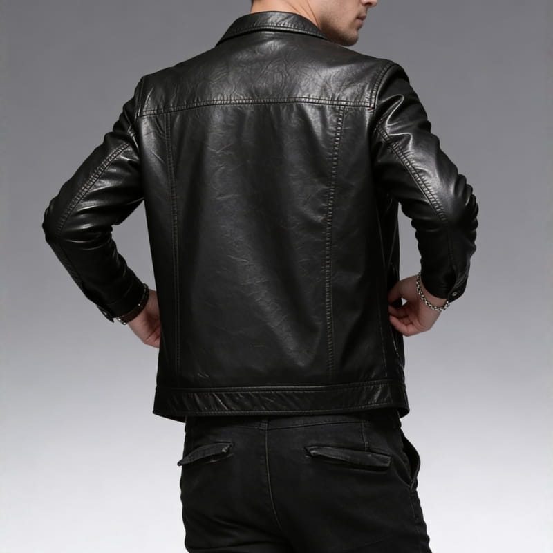 Dario Genuine Leather Jacket – Soft Structured Casual Outerwear