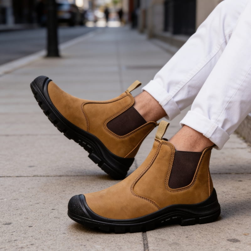Cyrus Genuine Leather Slip-On Boots – Durable Rugged Ankle Boots
