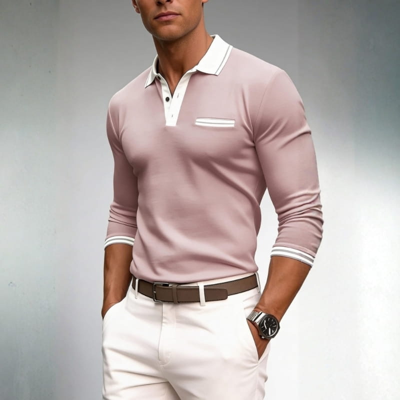 Flavio Performance Polo Shirt – Breathable Long Sleeve Polo