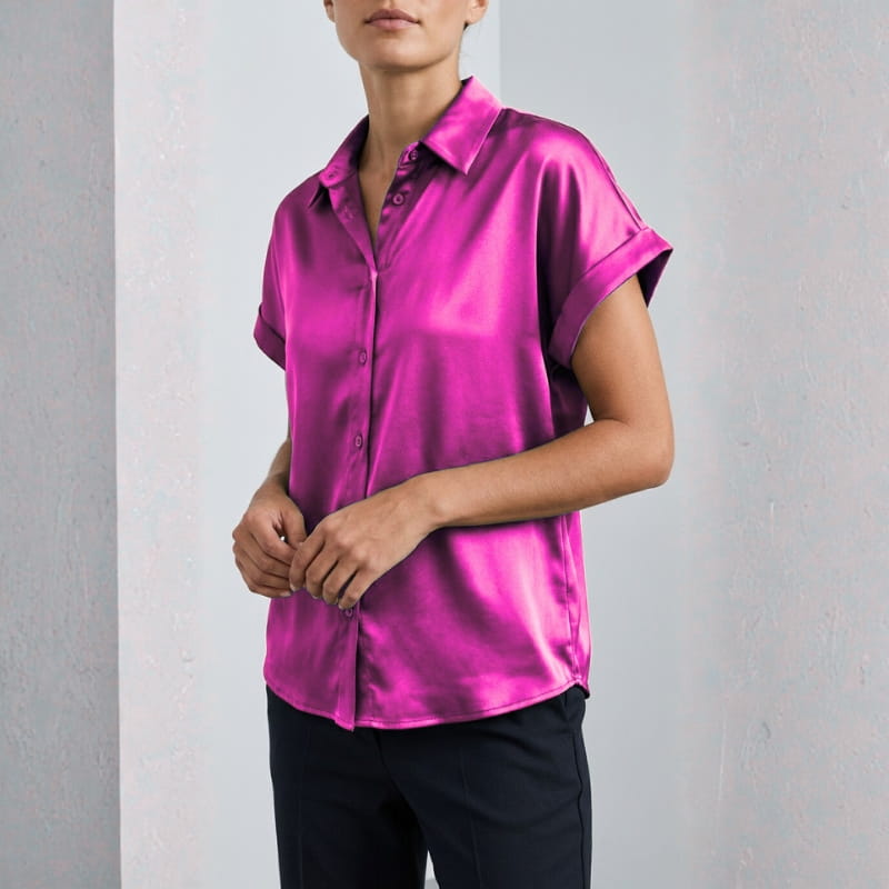 Seraphina Luxe: Premium Silk-Finish Satin Blouse