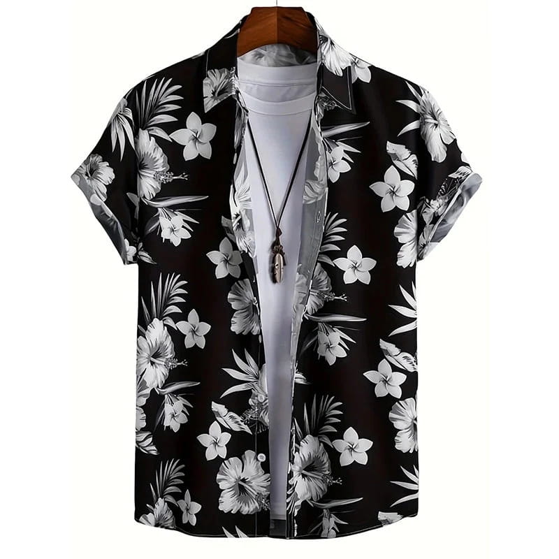 Randy Tropical Floral Button-Up Shirt – Lightweight Summer Shirt