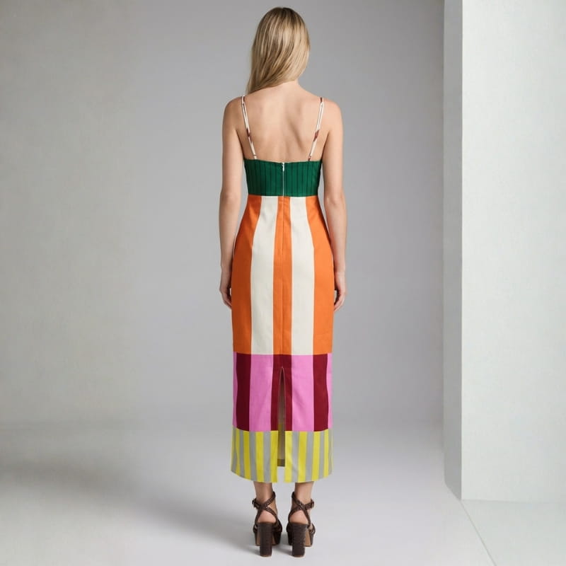 Junifer Multicolor Paloma Dress – Elegant Vibrant Maxi Dress