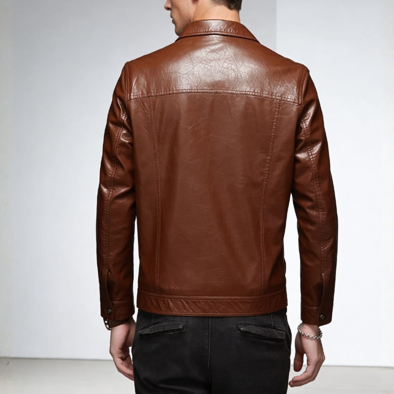 Dario Genuine Leather Jacket – Soft Structured Casual Outerwear