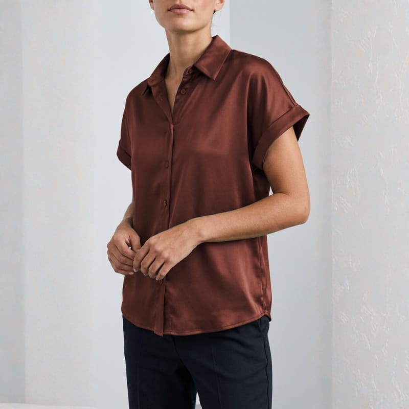 Seraphina Luxe: Premium Silk-Finish Satin Blouse