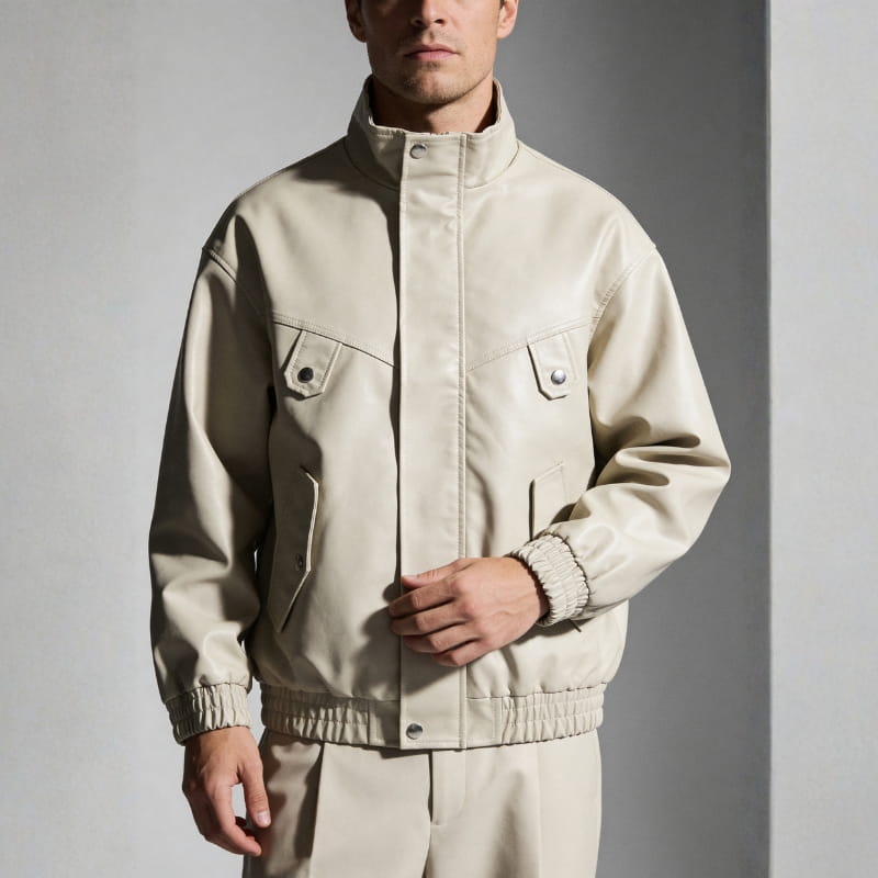 Marco Genuine Leather Bomber Jacket – Soft Durable Casual Outerwear