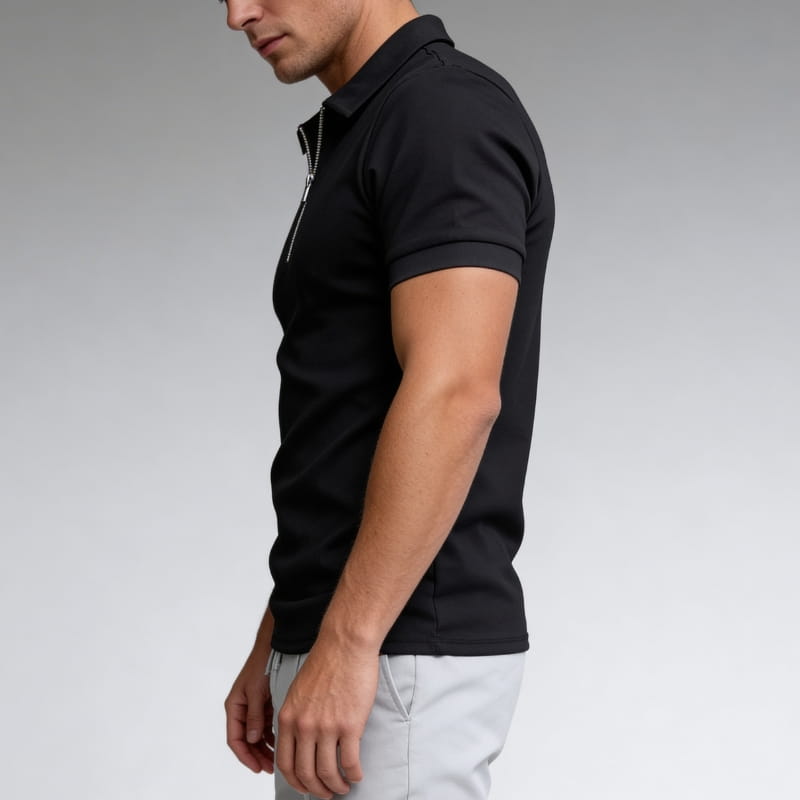 Brion Cotton Blend Half-Zip Polo Shirt – Lightweight Versatile Performance Top
