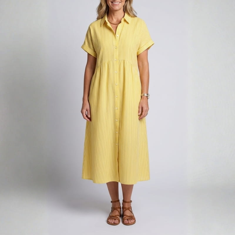 Emilia Women's Full Length Maxi Shirt Dress – Lightweight Breathable Style