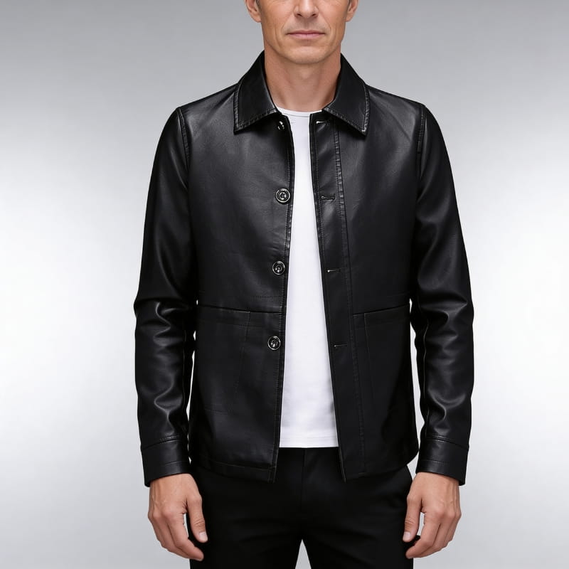 Alessandro Premium Leather Jacket - Sleek Tailored Casual Outerwear